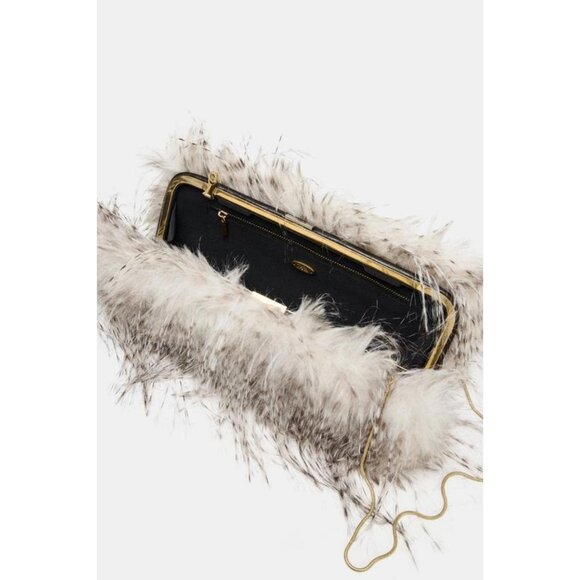 ZARA FAUX FUR CLUTCH BAG - Picture 6 of 6